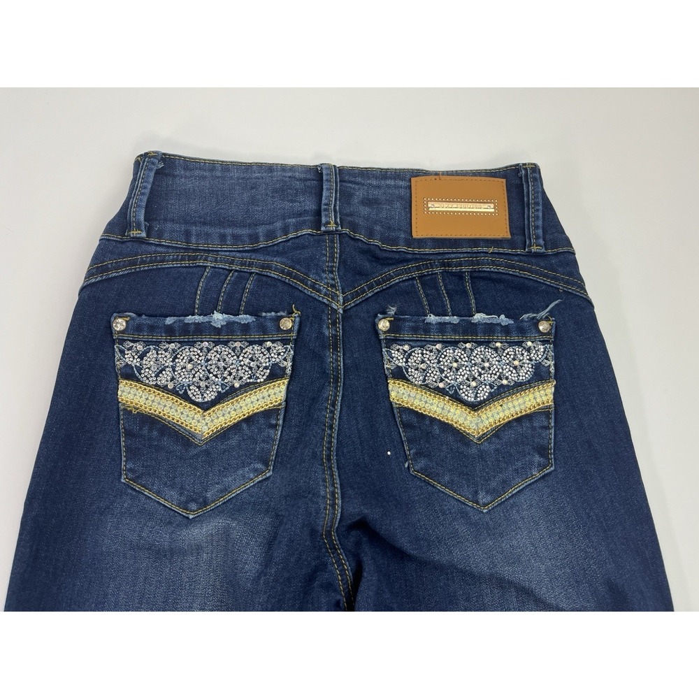 NEW Y2K Sexy Couture Jeans 23x29 Womens 3 Rhinestone Embroidered Miss Me Style